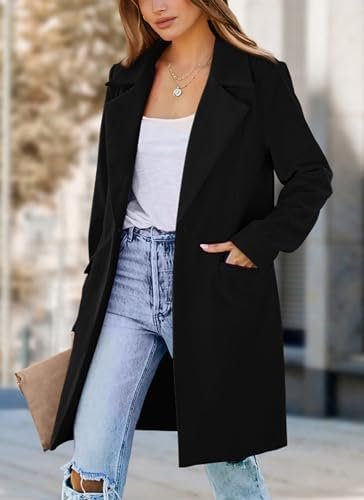 PRETTYGARDEN Women's 2025 Spring Fall Long Blazer Jackets Lo...