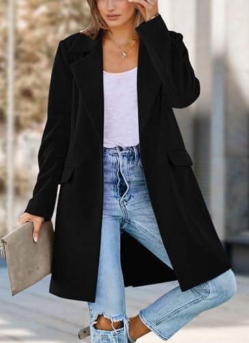 PRETTYGARDEN Women's 2025 Spring Fall Long Blazer Jackets Lo...