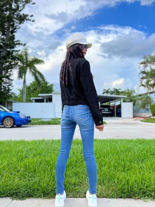 Onedreamer Women's Military Safari Cropped Jackets Button Do...