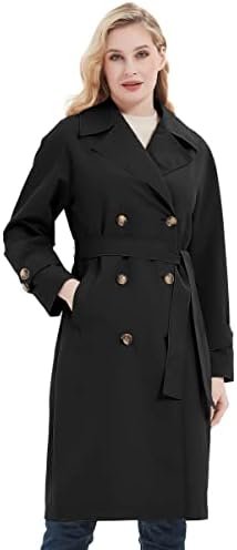 RISISSIDA Women Trench Coats, Water Resistant Double Breaste...