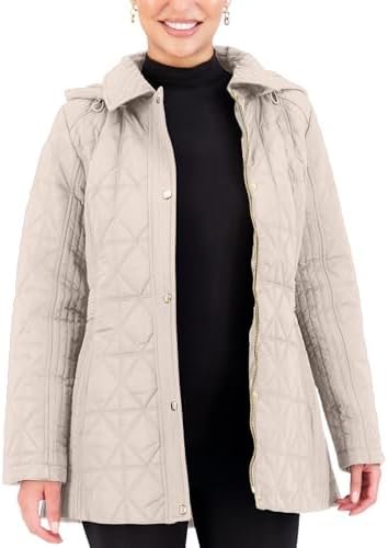 Jones NY Quilted Women's Puffer Jacket Womens Winter Coat wi...