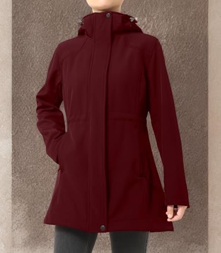 wantdo Women's Softshell Jacket Hooded Fleece Lined Waterpro...