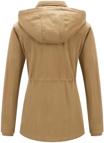 Pursky Women's Cotton Anorak Jacket Lightweight Casual Milit...