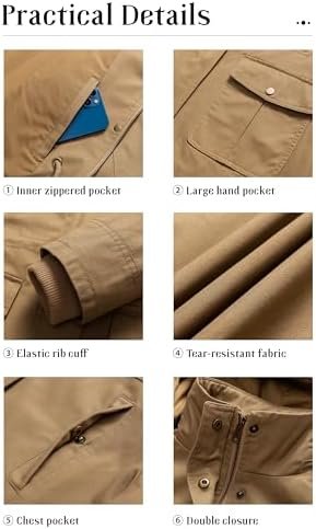 Pursky Women's Cotton Anorak Jacket Lightweight Casual Milit...