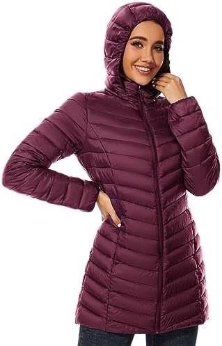 ANOTHER CHOICE Women Puffer Jacket Hooded Warm Lightweight P...