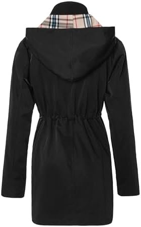 SaphiRose Women's Long Hooded Rain Jacket Outdoor Raincoat W...