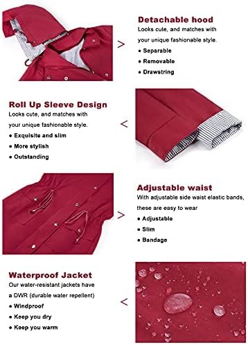 Twinklady Rain Jacket Women Windbreaker Striped Climbing Rai...