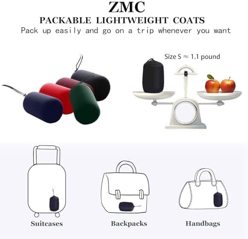 ZMC Packable Women Puffer Coat, Lightweight Water-Resistant ...