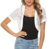 Totatuit Womens Short Bolero Shrugs for Dresses Open Front S...