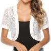 Totatuit Womens Short Bolero Shrugs for Dresses Open Front S...
