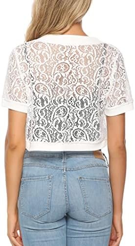 Totatuit Womens Short Bolero Shrugs for Dresses Open Front S...