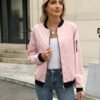 Zeagoo Women's Bomber Jacket Casual Coat Zip Up Outerwear Wi...