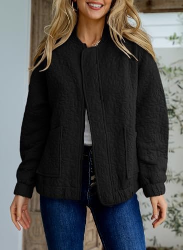 EVALESS Bomber Jackets for Women Spring Fashion 2025 Cute Ja...