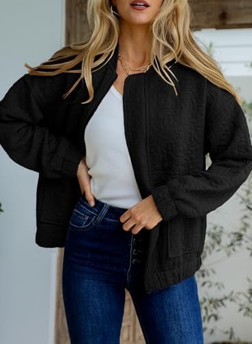 EVALESS Bomber Jackets for Women Spring Fashion 2025 Cute Ja...