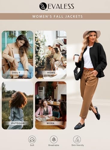 EVALESS Bomber Jackets for Women Spring Fashion 2025 Cute Ja...