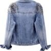 Kedera Women's Denim Jacket Long Sleeve Western Rivet Studde...