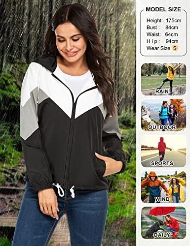 SoTeer Women's Waterproof Rain Jackets Lightweight Hooded Wi...