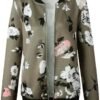 ECOWISH Women's Casual Floral Zip Up Bomber Jacket Coat Crew...