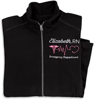 Custom Nurse Jacket Personalized Embroidered Full-Zip Jacket... Custom Nurse Jacket Personalized Embroidered Full-Zip Jacket...