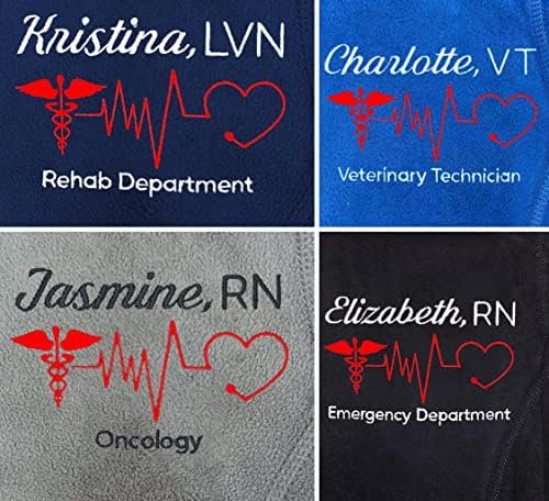 Custom Nurse Jacket Personalized Embroidered Full-Zip Jacket...