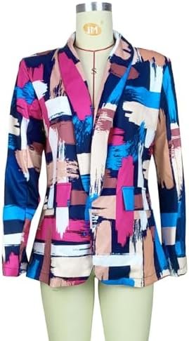 HuiSiFang Women's Printed Blazer Jacket Long Sleeve Open Fro...