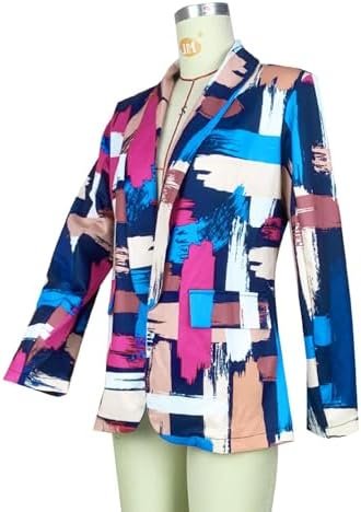 HuiSiFang Women's Printed Blazer Jacket Long Sleeve Open Fro...