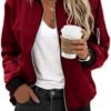 Zeagoo Women's Bomber Jacket Casual Coat Zip Up Outerwear Wi...