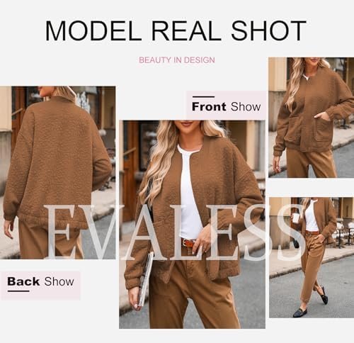 EVALESS Bomber Jackets for Women Spring Fashion 2025 Cute Ja...