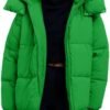 Flygo Womens Hooded Quilted Puffer Jacket Mid-Length Padded ...
