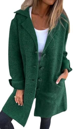 CHARTOU Women Long Cardigan Notched Collar Button Down Loose... CHARTOU Women Long Cardigan Notched Collar Button Down Loose...