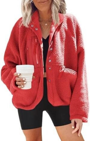Nirovien Womens Fuzzy Fleece Jacket Button Down Sherpa Coats... Nirovien Womens Fuzzy Fleece Jacket Button Down Sherpa Coats...