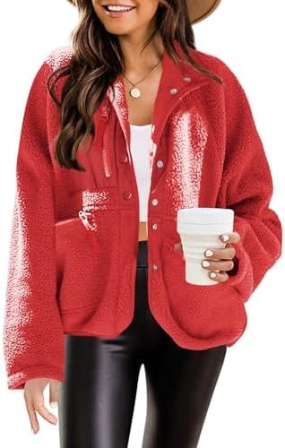 Nirovien Womens Fuzzy Fleece Jacket Button Down Sherpa Coats...