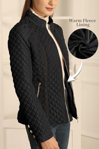 Bellivera Women's Stand Collar Lightweight Quilted Puffer Ja...