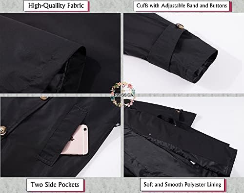 RISISSIDA Women Trench Coats, Water Resistant Double Breaste...