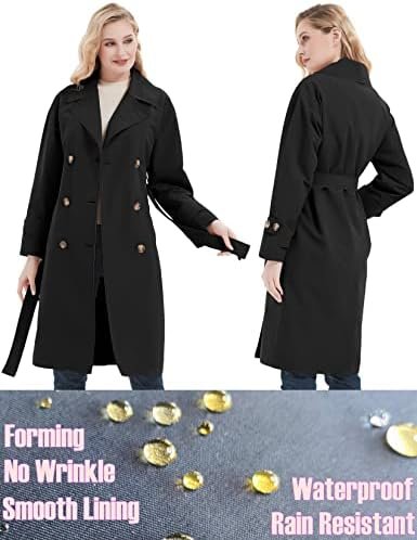 RISISSIDA Women Trench Coats, Water Resistant Double Breaste...