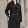 RISISSIDA Women Trench Coats, Water Resistant Double Breaste...