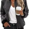 Zeagoo Women's Bomber Jacket Casual Coat Zip Up Outerwear Wi...