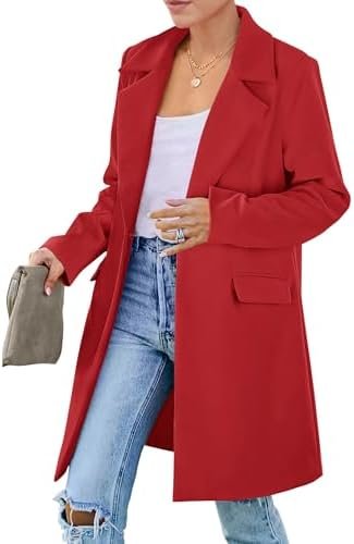 PRETTYGARDEN Women's 2025 Spring Fall Long Blazer Jackets Lo...