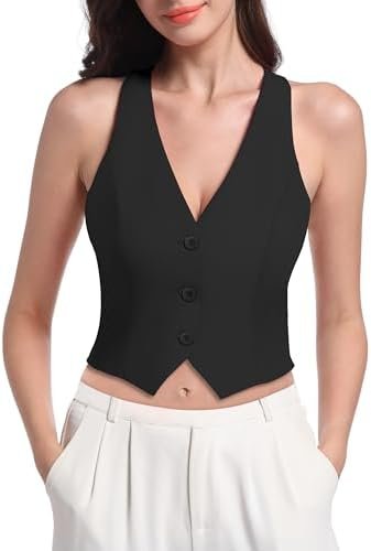 V VOCNI Vest for Women V Neck Suit Vest Sleeveless Racerback...