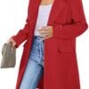 PRETTYGARDEN Women's 2025 Spring Fall Long Blazer Jackets Lo...