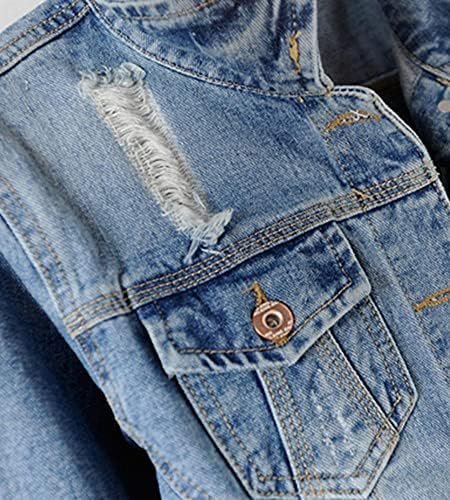 Kedera Womens Denim Jackets Distressed Ripped Long Sleeve Je...