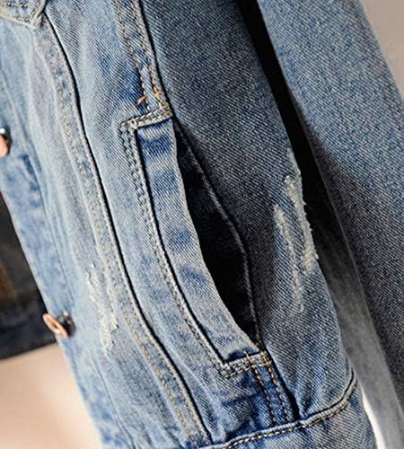 Kedera Womens Denim Jackets Distressed Ripped Long Sleeve Je...