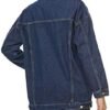 PUWEI Women's Oversized Denim Jacket Distressed Lapel Button...