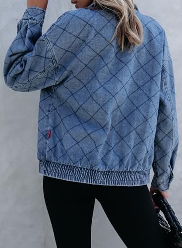 Sidefeel Women's Jean Jacket Long Sleeve Zimbaplatinum Overs...