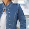 Jean Jackets for Women Trendy Stretch Denim Jacket Button Up...