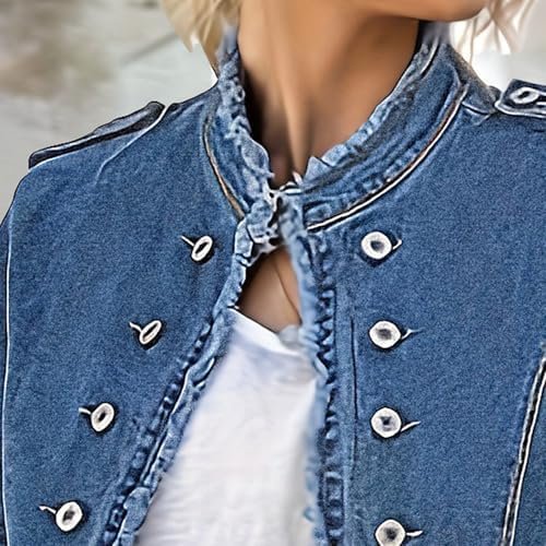 Jean Jackets for Women Trendy Stretch Denim Jacket Button Up...