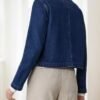 Kedera Jean Jacket Women 2025 Long sleeves Cropped Collarles...