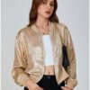 SOLY HUX Women's Metallic Jacket Zip Up Long Sleeve Lightwei...
