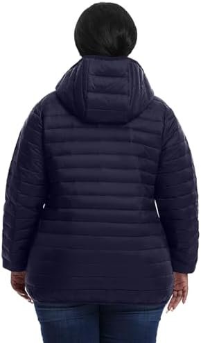 Plus Size Women's Packable Puffer Jacket 1X-6X Water-Resista...