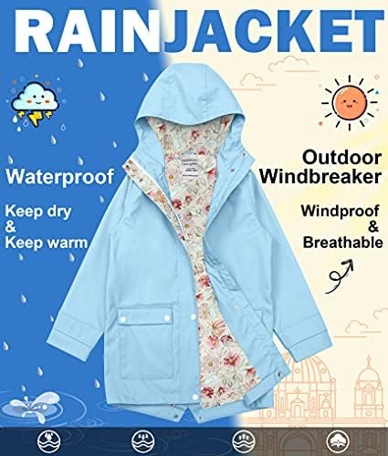 maoo garden Girls Boys Rain Jacket Lightweight Waterproof Ra...